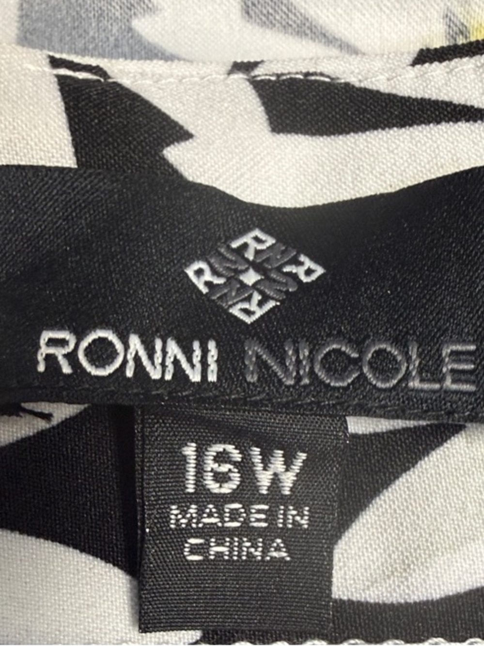 Ronni Nicole Black Daisy Print Mini Dress with Yellow Centers - Picture 4 of 4